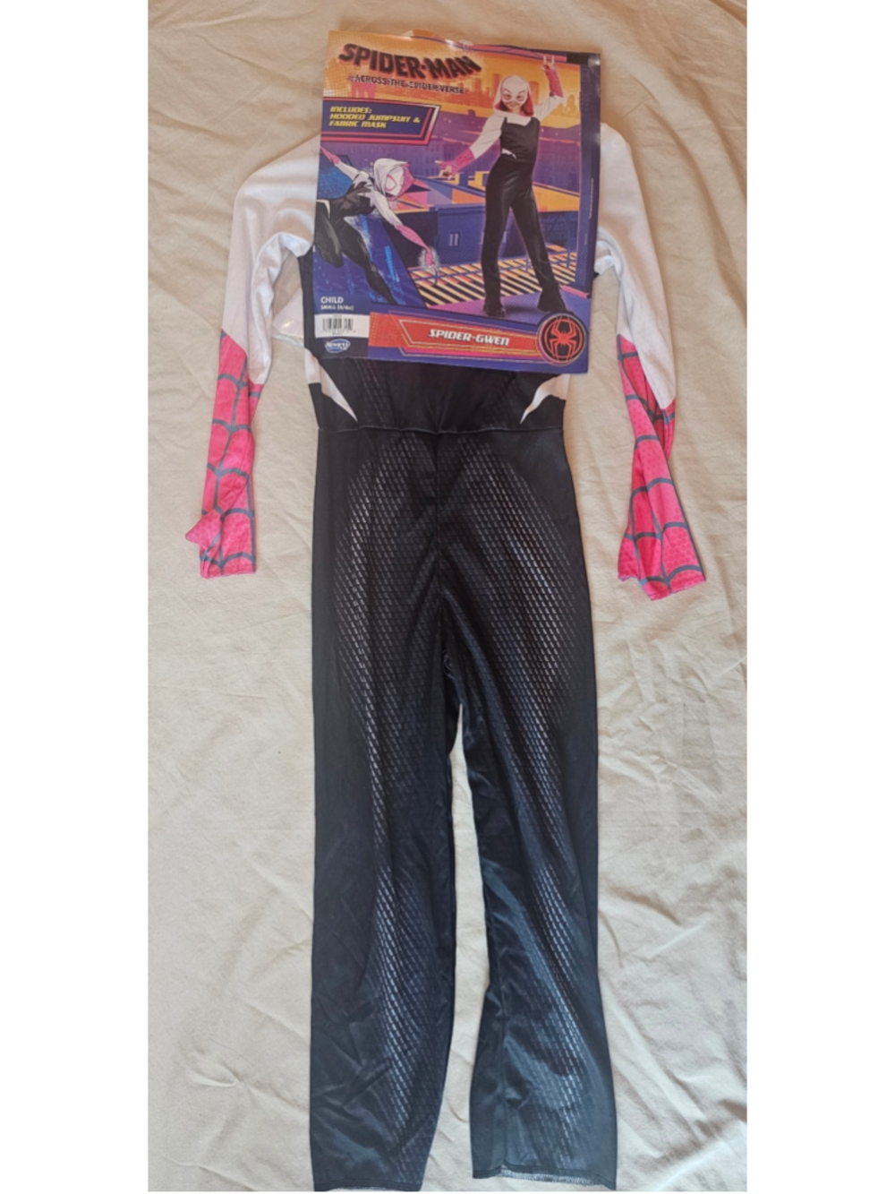 Girls Jazwares Spider-Gwen Costume Size 6/6x Black and White